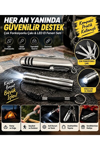 Tasarım Evi Çakılı El Feneri Seti Kamp, Deprem ve Acil Durumlar İçin