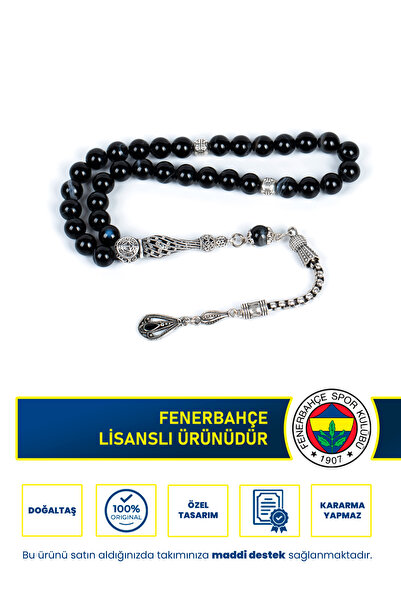 Fenerbahçe Fb Black Agate Natural Stone Rosary