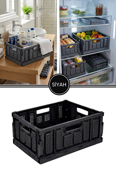 Flora 1 Adet Büyük Katlanır Kasa, Ofis Mutfak Banyo Oyuncak Çok Amaçlı Saklam...