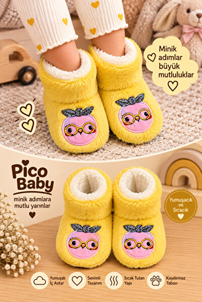Pico Baby Bebek & Çocuk Kaydırmaz Tabanlı Ev Botu / Panduf / Kışlık Peluş Bot...