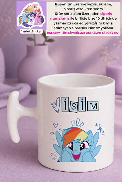 Witchy Co İsme Özel, Rainbow - My Little Pony Kupa Bardak (1 Adet)