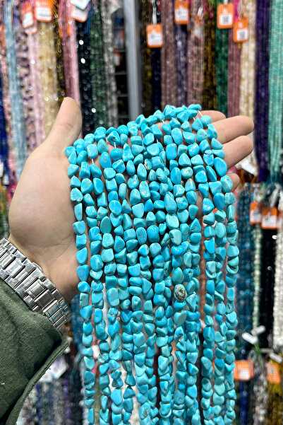 Uçar Doğaltaş Turkuaz Taşı Amorf Kesim Karışık 6x8mm Doğal Taş Dizi