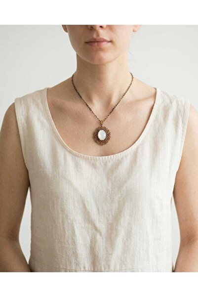 elinasaccessories Bronze Filigree Necklace 42 cm Handmade Authentic Natural S...