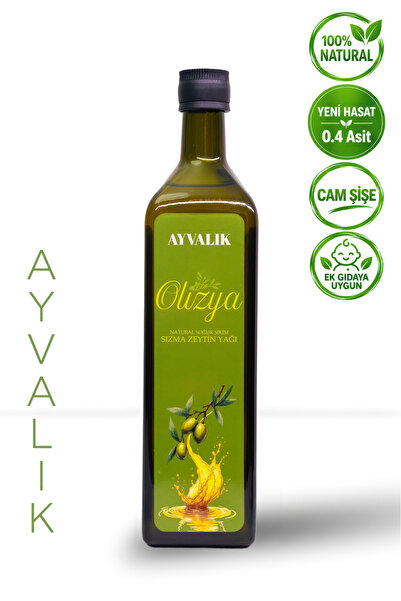 Soğuk Sıkım Naturel Sızma Zeytinyağı – 1 Litre Cam Şişe | Ek Gıdaya Uygun, Anne & Bebek Dostu