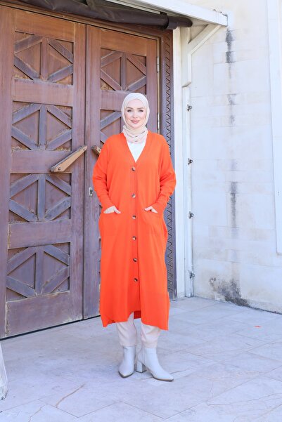 NİSUM MODA سترة تريكو بأزرار طويلة