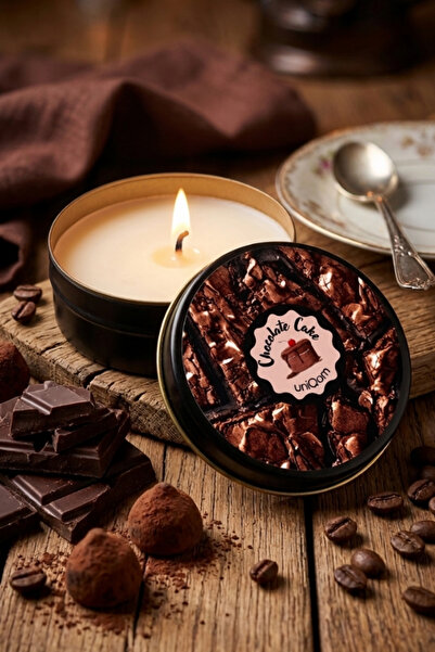 Çikolata Kokulu Teneke Kutuda Soya Mum "Chocolatte Cake"