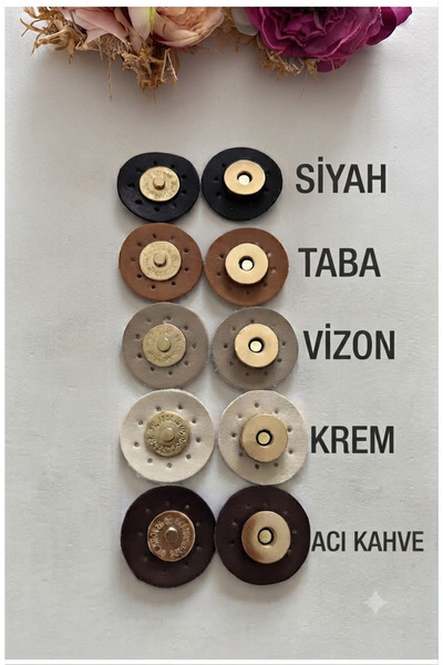 zg hobi aksesuar Derili mıknatıs-çıt çıt-deri çanta mıknatısı beşli paket