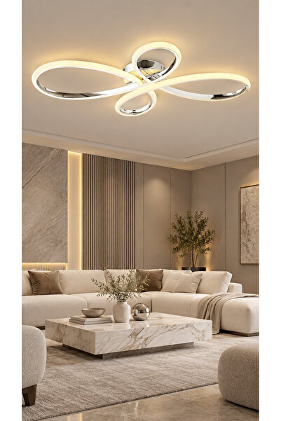 ESSLİGHT Yonca Led'li Avize 3 Renk Işık Mod'lu Modern Dekoratif Aydınlatma