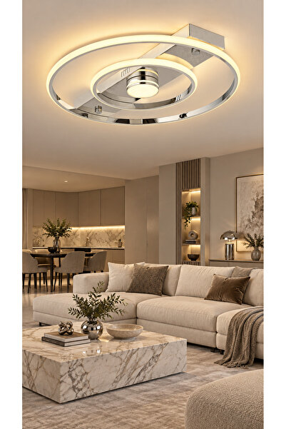 ESSLİGHT Alfa 45 Cm 3 Renk Işık Özellikli Led'li Avize Salon Mutfak Yatak Odası
