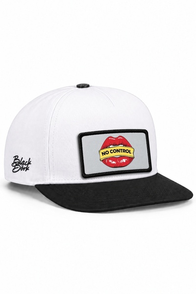 BlackBörk No Control Logo Black and White Hip Hop Cap