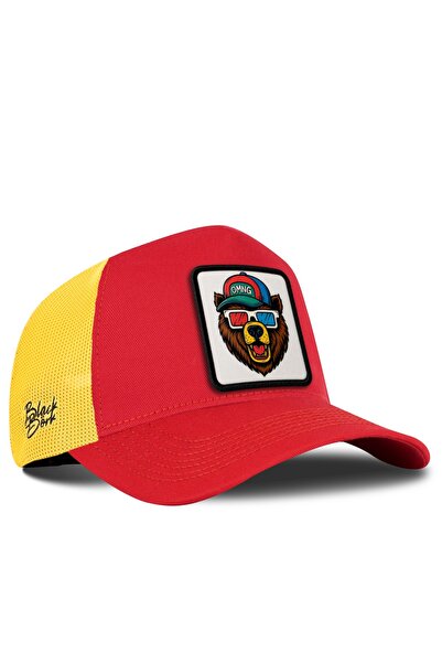 BlackBörk Red-Yellow Trucker Hat with Bear Logo