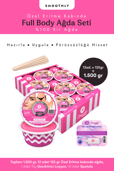 Smoothly Pudralı Kalıp Soyulabilen Boncuk (PENTA) Ağda 1.5kg Sir Ağda Seti