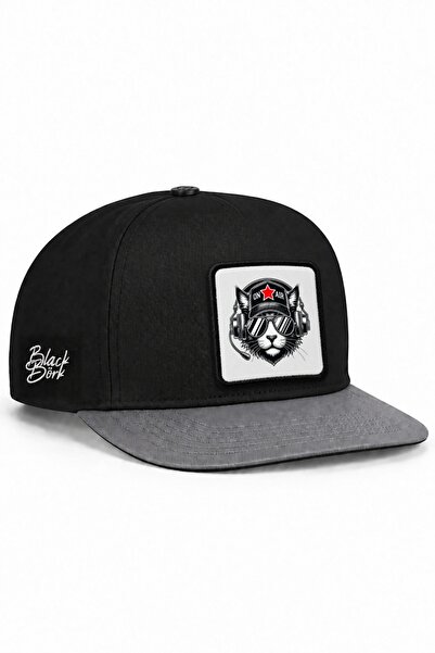 BlackBörk Cat Logo Grey-Black Hip Hop Hat