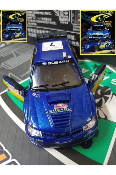 OYUNCAKSAHİLİ Subaru Impreza Wrc Sti Kapıları Açılır Metal Araba 12.5cm Colle...