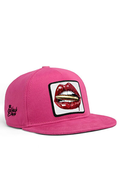 BlackBörk قبعة بيسبول للأطفال باللون الوردي بشعار Hip Hop Kids Lip