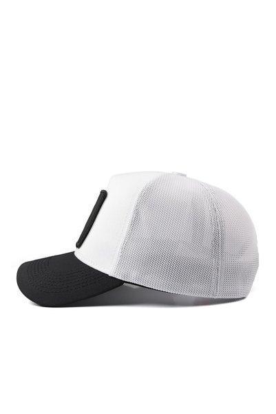 BlackBörk Șapcă trucker cu logo No. 7, alb-negru