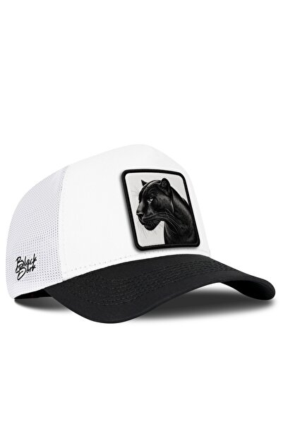 BlackBörk Black-White Trucker Hat with Panther Logo