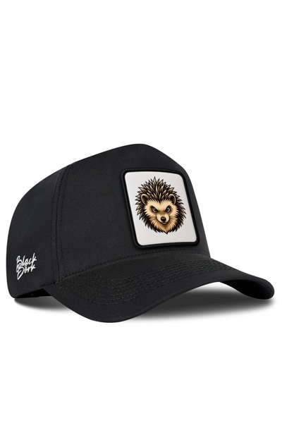 BlackBörk Black Baseball Cap with Hedgehog Logo