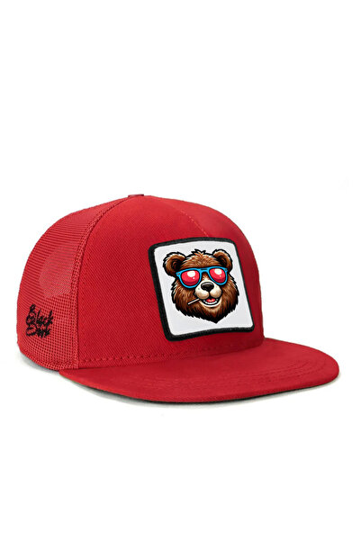 BlackBörk Hip Hop Kids Bear Logo Red Children's Trucker Hat