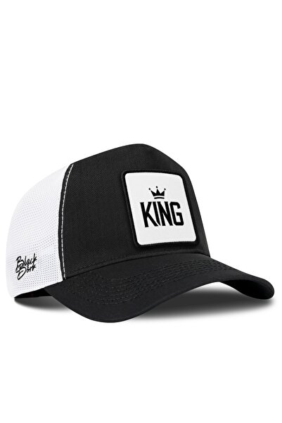 BlackBörk قبعة سائق الشاحنة كوردورا باللونين الأسود والأبيض مع شعار King