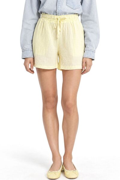 Hiccup Mixray High Waist Textured Wide Leg Shorts