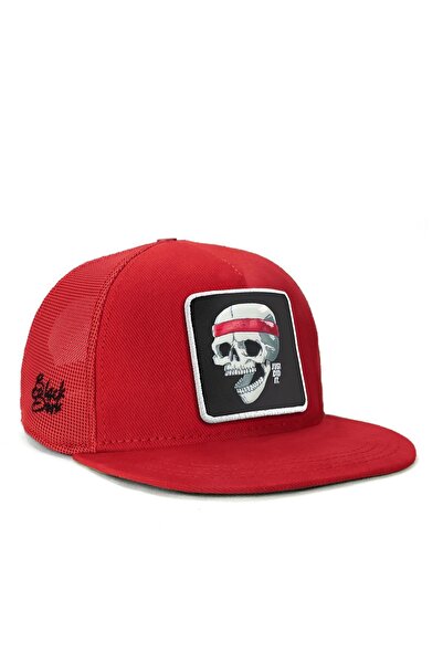 BlackBörk Hip Hop Kids Kurukafa Logolu Kırmızı Çocuk Trucker Şapka