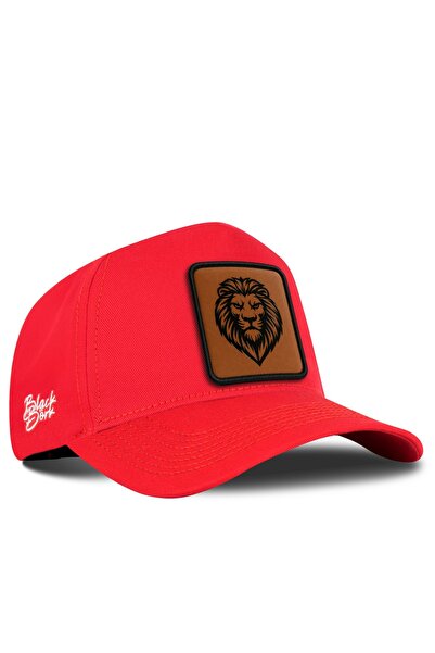 BlackBörk Red Baseball Cap with Lion Logo
