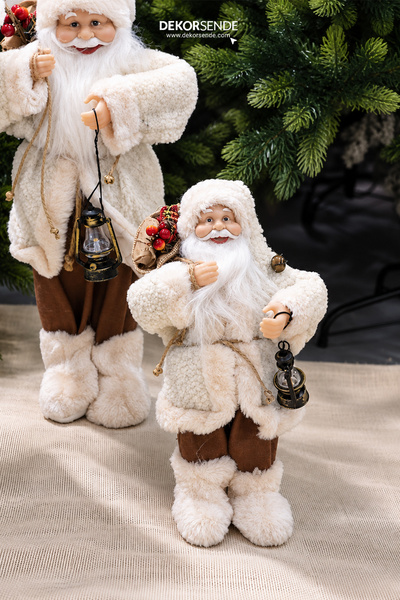 Dekorsende Polarlı Noel Baba Bej 30 cm