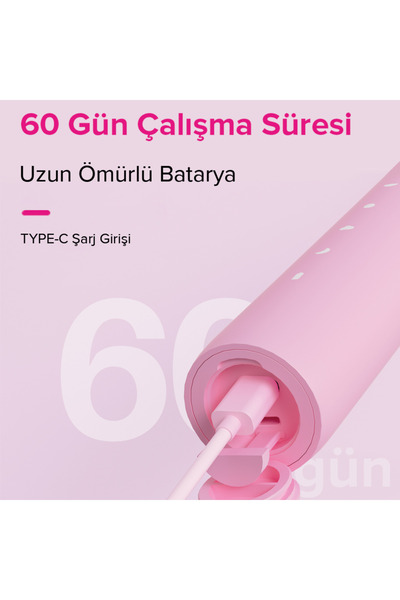Steriball Elektrikli Diş Fırçası Pembe - 5 Farklı Mod; Değiştirilebilir Fırça Başlığı; Type-c şarj