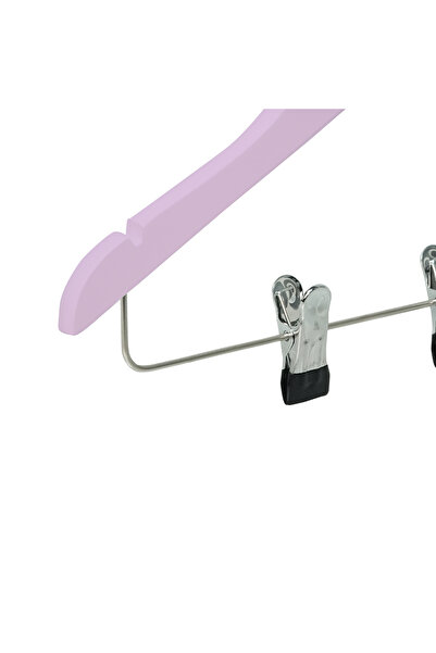 NYN Ahşap KSÇM 7-14 Yaş 34CM Mandallı Genç Çocuk Askısı LİLA Renk 12 Adet