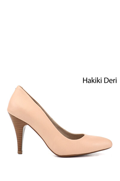 GÖNDERİ(R) Women's Skin Pointed Toe Thin Heeled Genuine Leather Stiletto