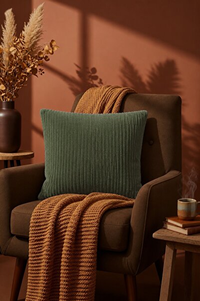 Elart Corduroy Cushion Cover 43X43 cm Khaki