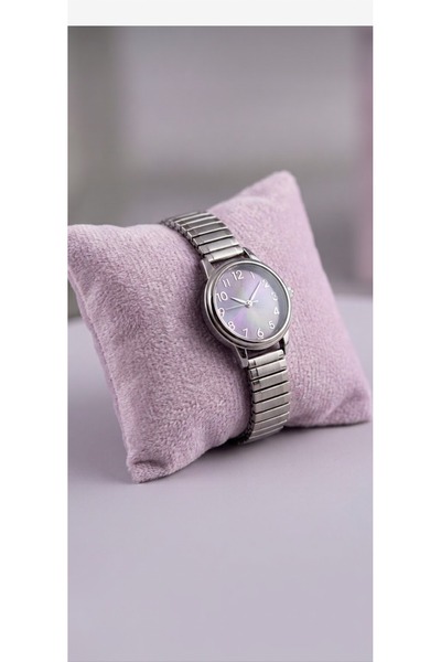 takicimjewelry Mor Kadranlı Lastikli Esnek Metal Kadın Çelik Saat
