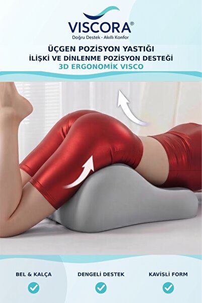 VISCORA Üçgen Pozisyon Yastığı İlişki ve Dinlenme Pozisyon Desteği 3D Ergonom...