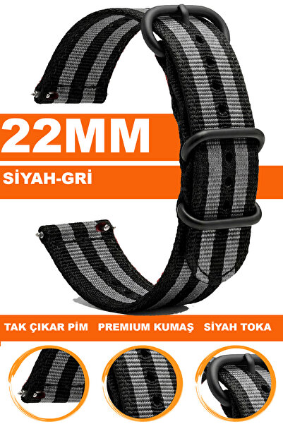 COBRA 22mm Fossil-Welder-Casio-Seiko-Omega-Armani Saat Uyumlu Nato Tekstil Ku...