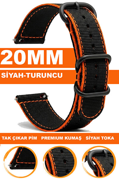 COBRA 20mm Fossil-Welder-Casio-Seiko-Omega-Armani Saat Uyumlu Nato Tekstil Ku...