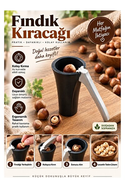 Tasarım Evi Luxury Metal Walnut and Hazelnut Cracker Nut Cracking Tool Nut Al...