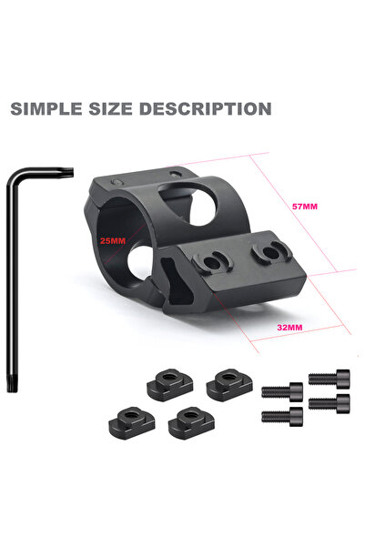 Choice MLOK TORCH FIXTURE MLOK Flashlight Fixture Aluminum Alloy Tube Clamp M...