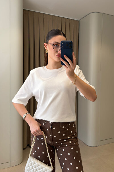 MAGARDE Tricou Premium cu umeri căptușiți - ALB