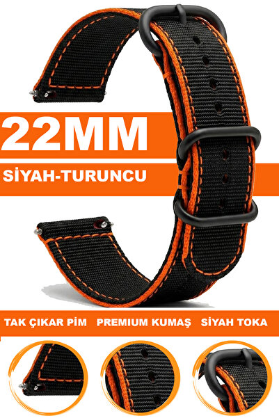 COBRA 22mm Fossil-Welder-Casio-Seiko-Omega-Armani Saat Uyumlu Nato Tekstil Ku...
