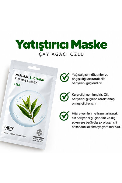 FASCY Yatıştırıcı Maske 23 gr – Çay Ağacı Özlü - Doğal Bakım & Cilt Rahatlatıcı