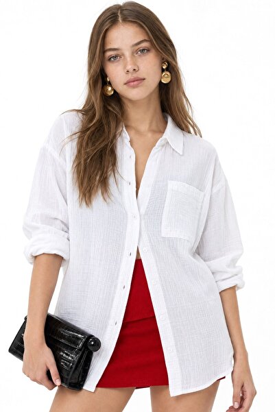 Hiccup Mixray Pocket Detailed Oversize Shirt