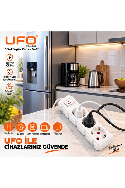 UFO Surge Protected Socket 5 Meters White