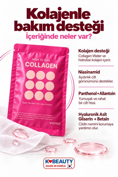 byeolee 5 Pieces Korean Face Mask Reducing Wrinkles and Fine Lines with Collagen Content 25ml