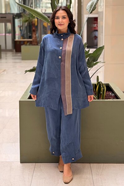Ghisa Colorblock Stripe Detailed Tunic Trouser Set