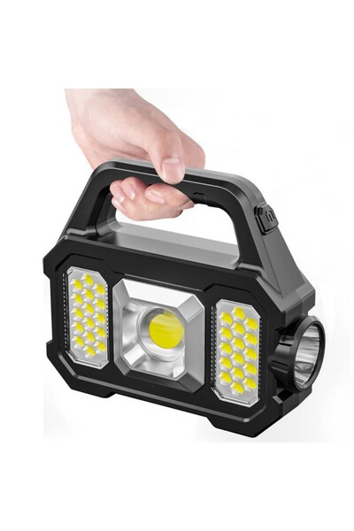Choice Silver LED Solar Charging LED/COB Flashlight Multi-Functional Handle O...