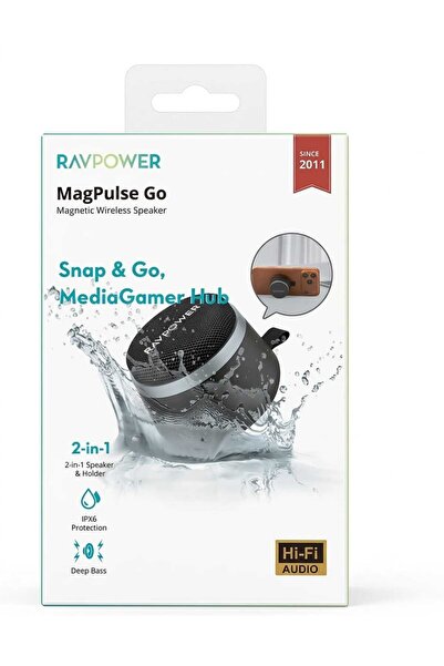 RavPower راف باور - سماعة بلوتوث محمولة بتثبيت مغناطيسي وصوت قوي MagPlusGo - ...