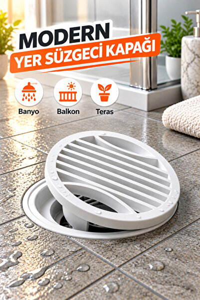 tafce Yer Süzgeci Kapağı, Banyo Balkon Teras Gider Kapağı, Yuvarlak Yer Gider...