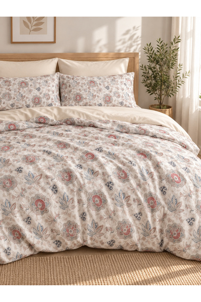 MyStory Home Lastikli Çarşaflı Çift Kişilik Nevresim Takımı Ottoman