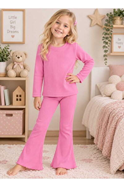 krm kerem bebe Cotton Spanish Leg Ribbed Girl's Suit